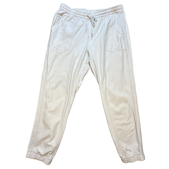 Athleta Farallon Jogger Sz 16 Cream Off White Cotton UPF Breathable Athleisure - Picture 1 of 7